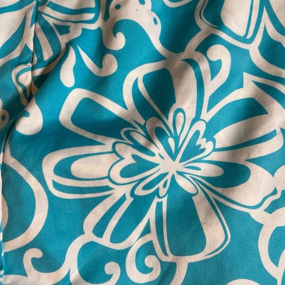 Valerie Steven’s Y2K Blue + White Cartoon Hawaiian Cotton Blend Skort, Size 10 - Picture 8 of 11